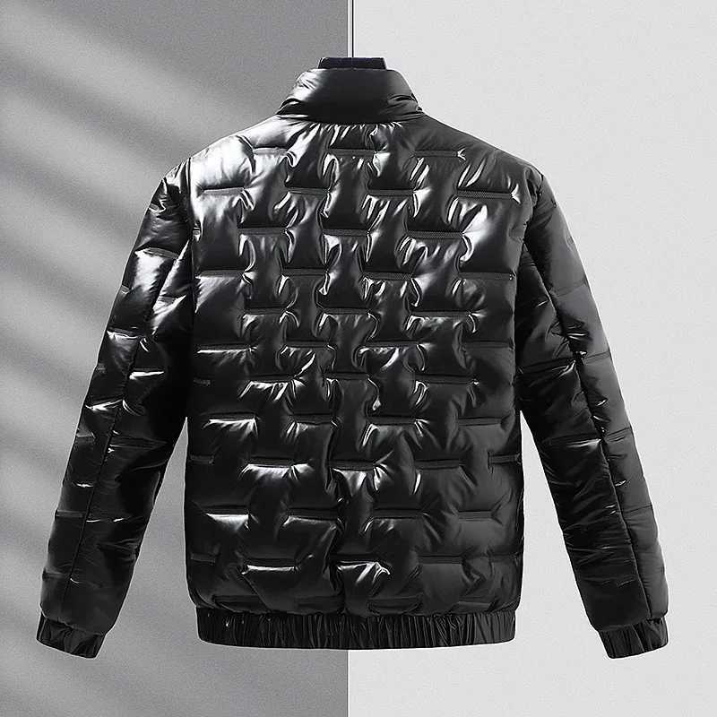 2023 New Winter Jackets Men Bright Fashion Parka Thickened Warm Waterproof Jackets Men Coats Mens Clothing X250725