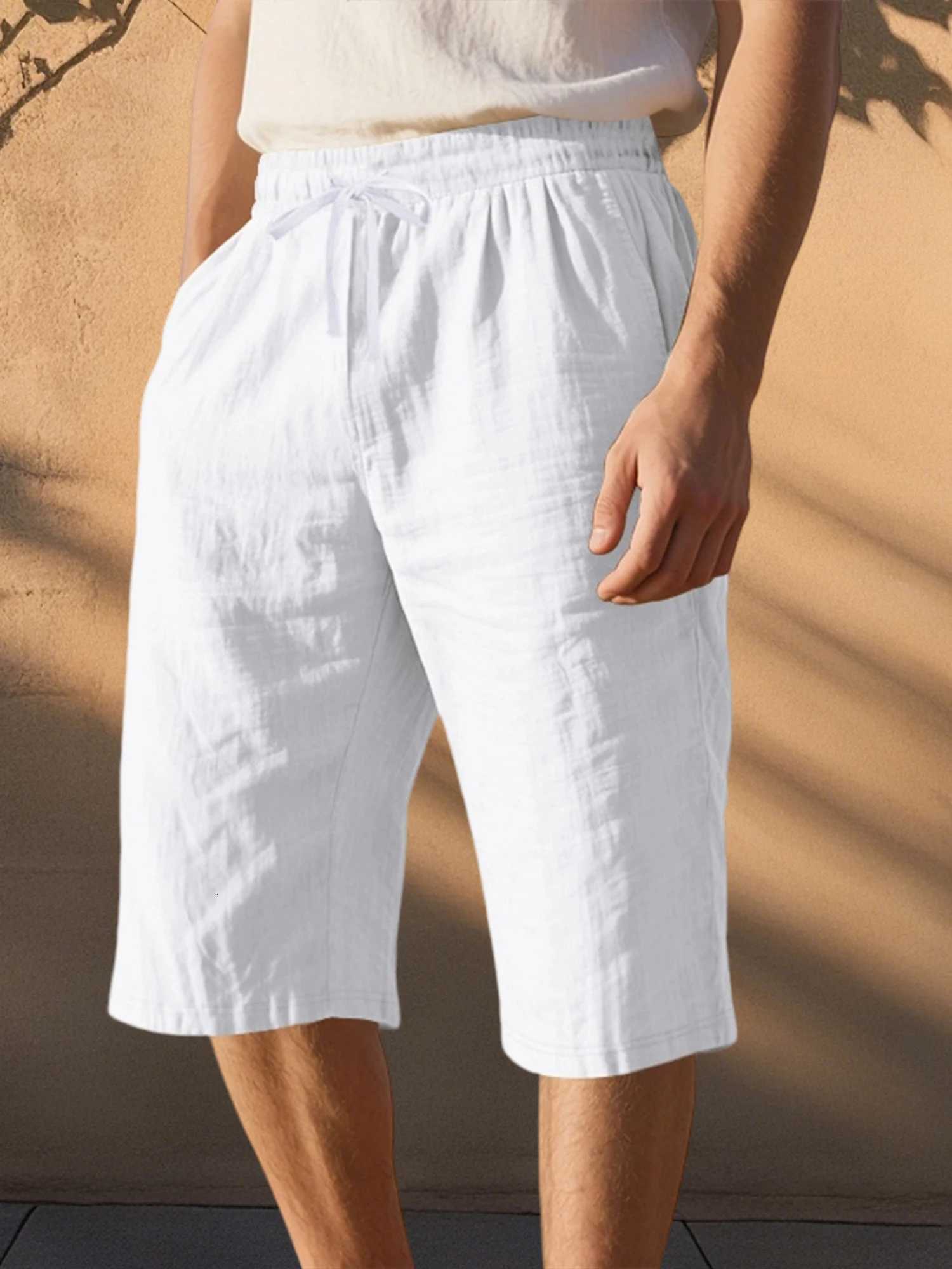 Men s Lightweight Quick Dry Beach Shorts with Elastic Waistband and Pockets Solid Color Swim Trunks for Summer Vacation W250724