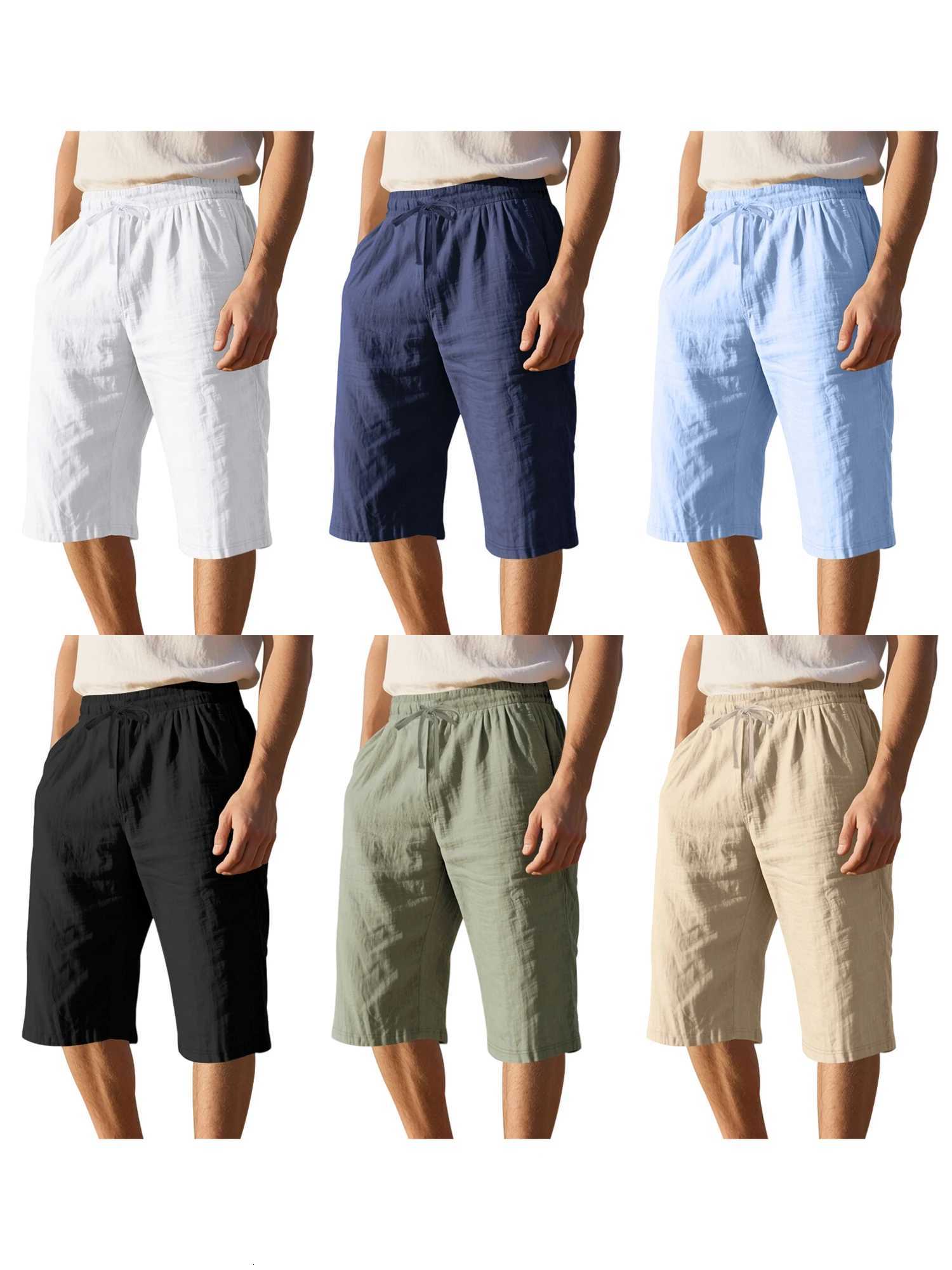 Men s Lightweight Quick Dry Beach Shorts with Elastic Waistband and Pockets Solid Color Swim Trunks for Summer Vacation W250724