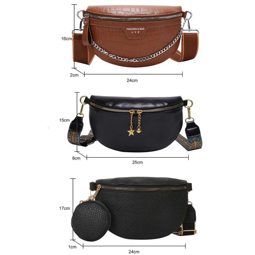 Wan Ch Bags Fi PU Leather Crossbody Ch Bags Alligator Pattern Wen Waist Bag Casual Chains Travel Fanny Pack Y250724