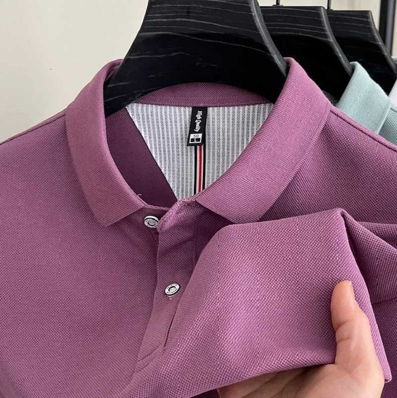 100% Cotton Short Sleeve Polo Shirt Comfortable Lightweight High-End Brand Fashionable Simple Summer Mens Casual Lapel T-Shirt XJ250725