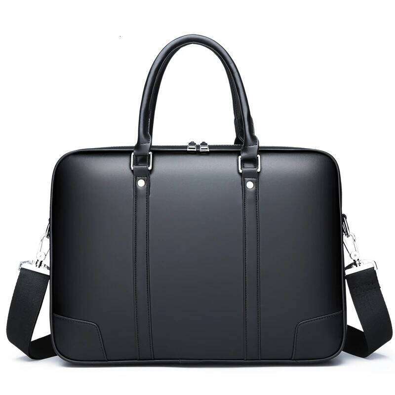 Men's Business Solid Color PU Leather Handbag Computer Bag Briefcase Laptop Para Hombre Sac A Main Bag Men Bolsos