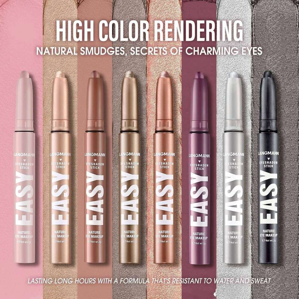 Monochrome Eye Shadow Stick Waterproof Lasting Highgloss Metallic Pearlescent Matte Eyeshadow Lying Silkworm Eyeliner Pen Makeup X250