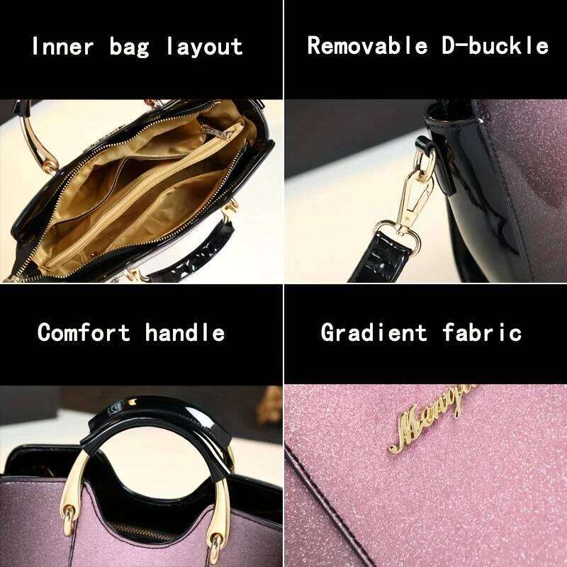Luxurious designer Stylish mom handbag shoulder patent leather gradient middle-aged lady cross-body bag handbags