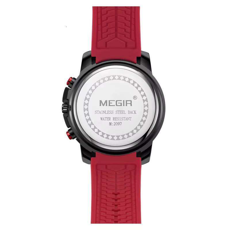 MEGIR Men's Skeleton Chronograph Watch - 48mm Silicone Strap, Waterproof, Multifunction - Bulk Wholesale