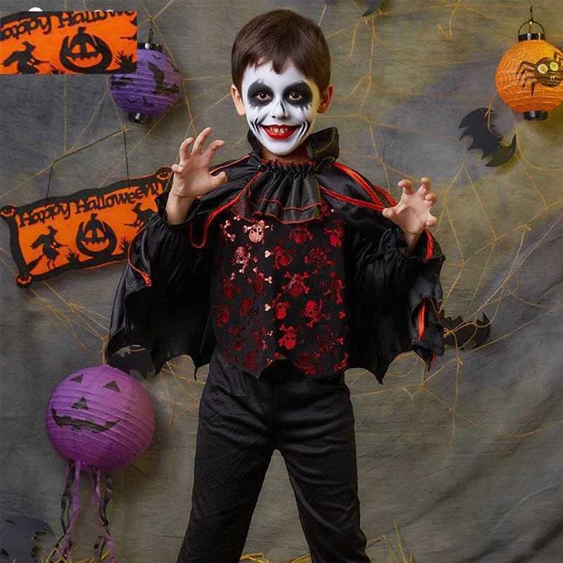 Halloween Costumes for Kids Witch Cosplay Costumes Black-and-red Vampire Robes Fancy Dresses Boy and Girl Masquerade Ball Gifts Z250725