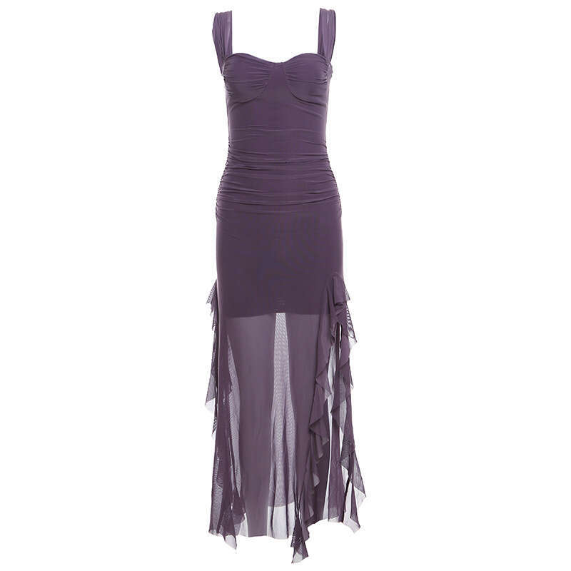 2024 Spring/Summer New Women's Sexy Strapless Split Bodycon Long Dress eb1
