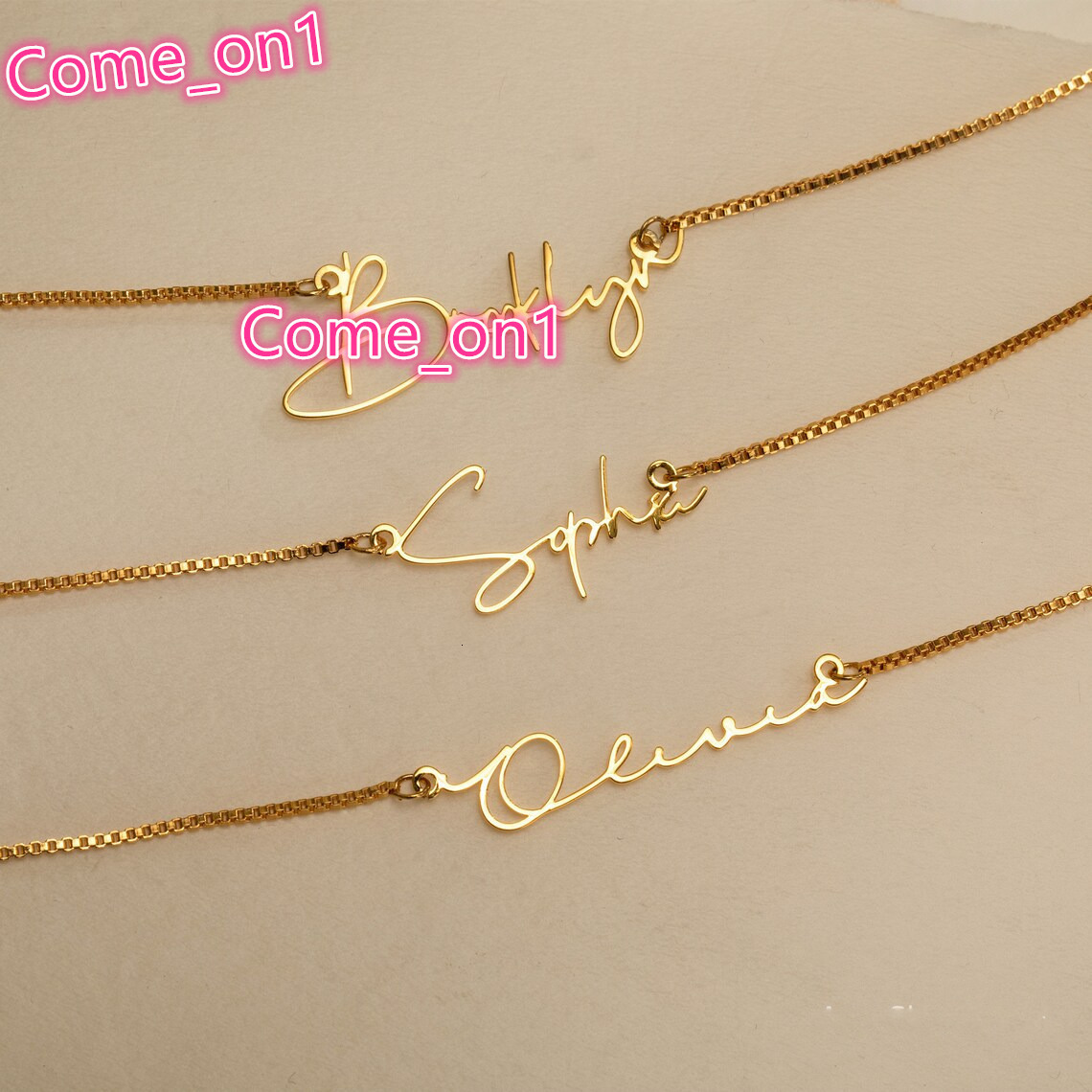 Name Necklace Gold Personalised Stainless Steel Box Chain Handmade Personalised Birthday Gift for Mom Perfect