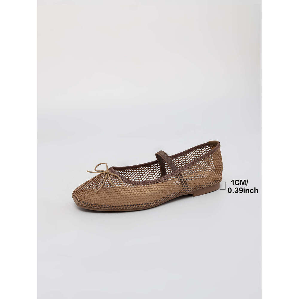 Summer New Breathable Women 2025 French Style Mesh Soft Sole Flat Shoes for Outdoor Wear with a High-End Feel