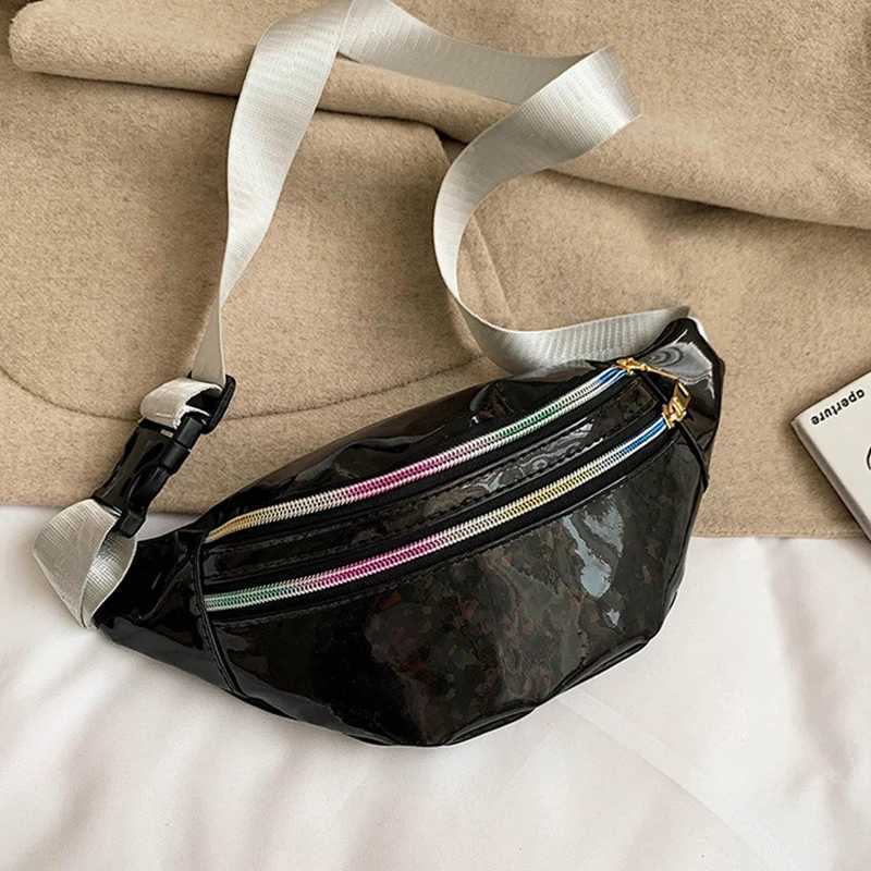 Gradient Color Fanny Pack Laser Holography Crossbody Waist Bag Pack Belt Bag Travel Walking Running Hiking Cycling Sport Workout Y250724