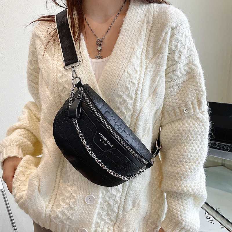 New Fi Fem Belt Bag Chain Lady Handbags Fanny Pack High Quality Leather Waist Bags Designer Shoulder Crossbody Bag Y250724