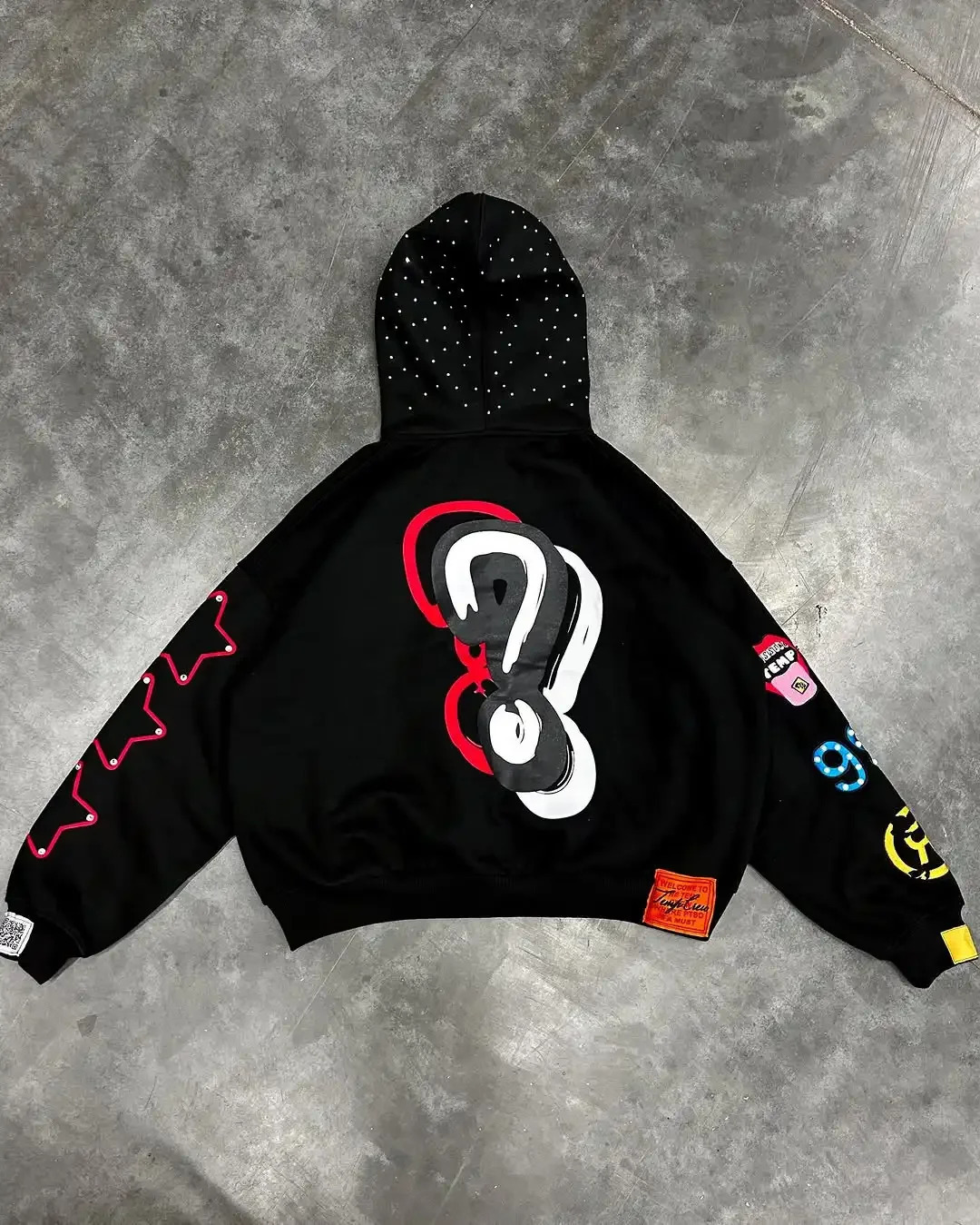 American Hip Hop Trend Fashion Zipper Hoodie Star Alphabet Vintage Hooded Long Sleeve Sports Men Women Street Wear Y2K 250723