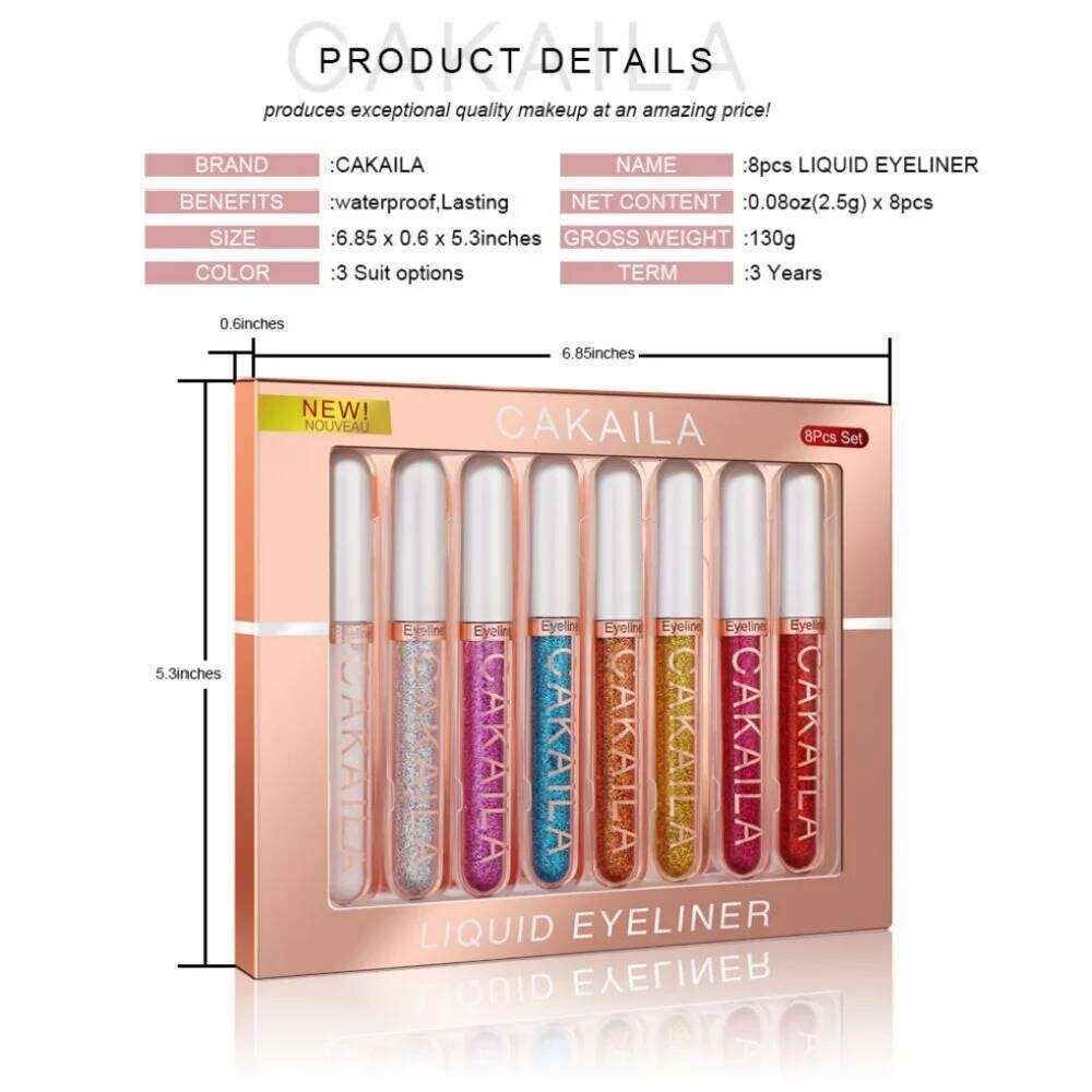 8-Color Set Waterproof Eyeliner Pens Long-lasting Glitter & Colored Makeup Cosmetics Beauty Matte Eye liner Pencil Kit X250725 X25072