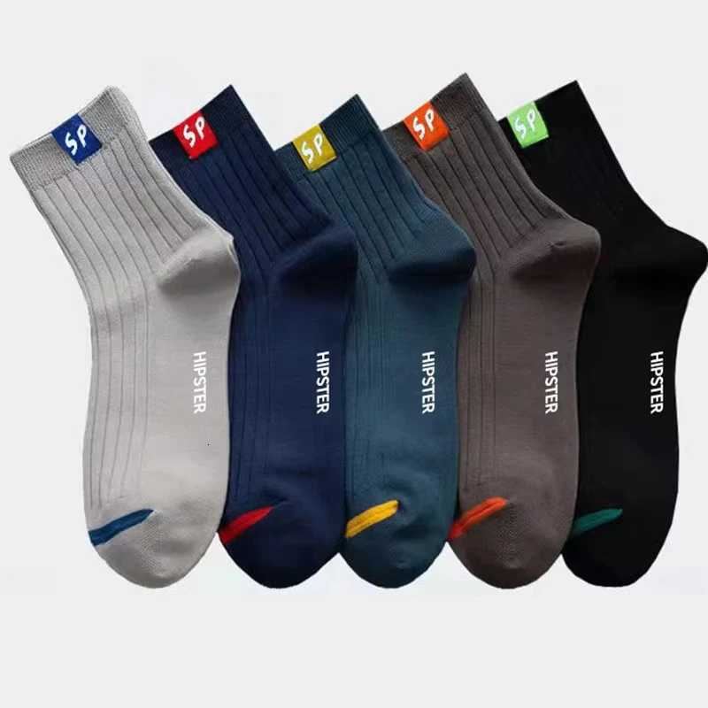 5 Pairs Mens Socks High-Quality Spring and Autumn Thickened Breathable Sport Socks High Tube Mid Length Mens Casual Socks X250725