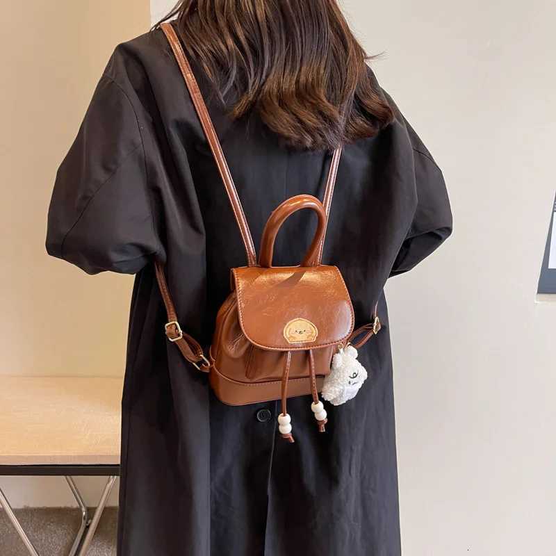 Fi Niche Girls Shoulder Bag Ladies Shoulder Bag Crossbody Bag Ladies Hobo Handbag With Doll Pendant Decorati PU Mat Y250724