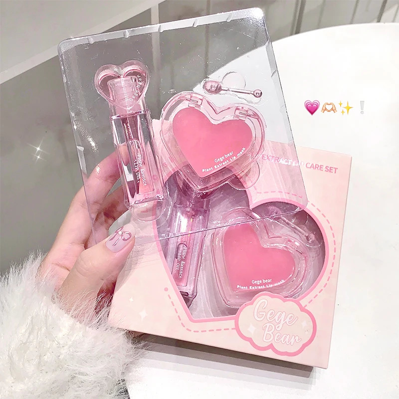 Gege Bear plant ct Lip Balm Set Moisturizing Gloss Colorless 250716