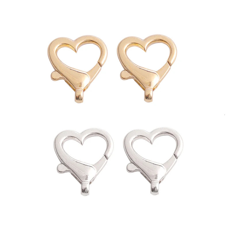 10pcs Heart Lobster Clasps Spring Clasps Metal Carabiner Bag Clips Hook Dog Chain Buckle DIY Keychain Jewelry Making Accessories 250723