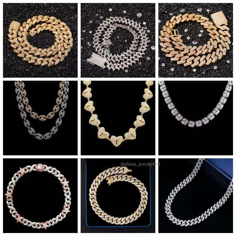 Customized necklace Miami style, using Silpas diameter testing technology, VVS grade sapphire material, Cuban chain connection design, free shipping