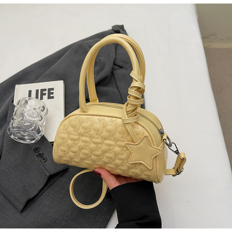 Luxury Brand Designer Bag Niche Design Star Pattern Bowling Bag For Women 2025 New Fashion Simple Single Shoulder Crossbody Pillow Bag