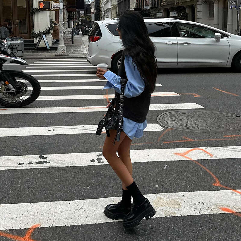 2024 Summer New Women's Solid Color Loose Long Sleeve Shirt Fashion High Waist Skirt Set a4c