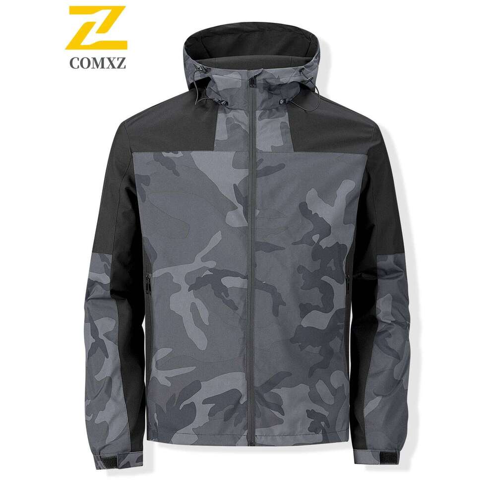 2025 New Camo Work Jacket Men's Autumn Trendy Hooded Waterproof Windproof Jackets Outdoor Hunting Camping Fishing Rainproof Coat
