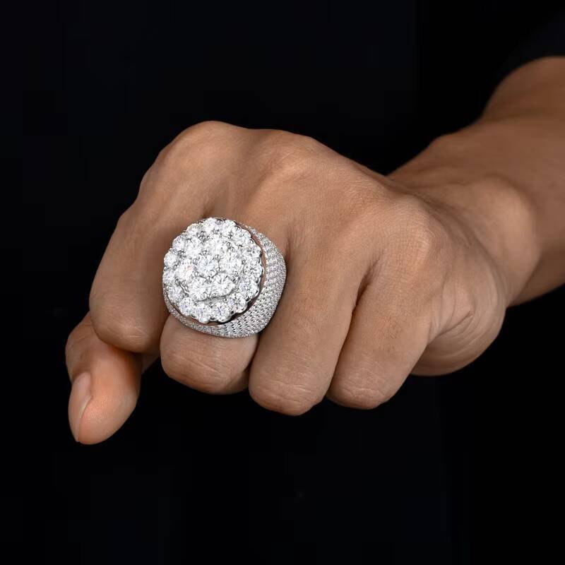 High Quality S925 Sterling Silver Mens Womens VVS D Color Moissanite Wedding Rings Hip Hop Iced Fashion Jewelry High Fashion