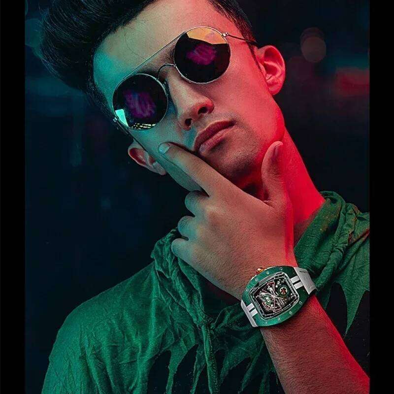 Carbon Fiber Case Modification Kit Apple Watch 45mm 44mm for IWatch Series 10 9 8 7 6 5 4 3 SE Fluororubber Strap