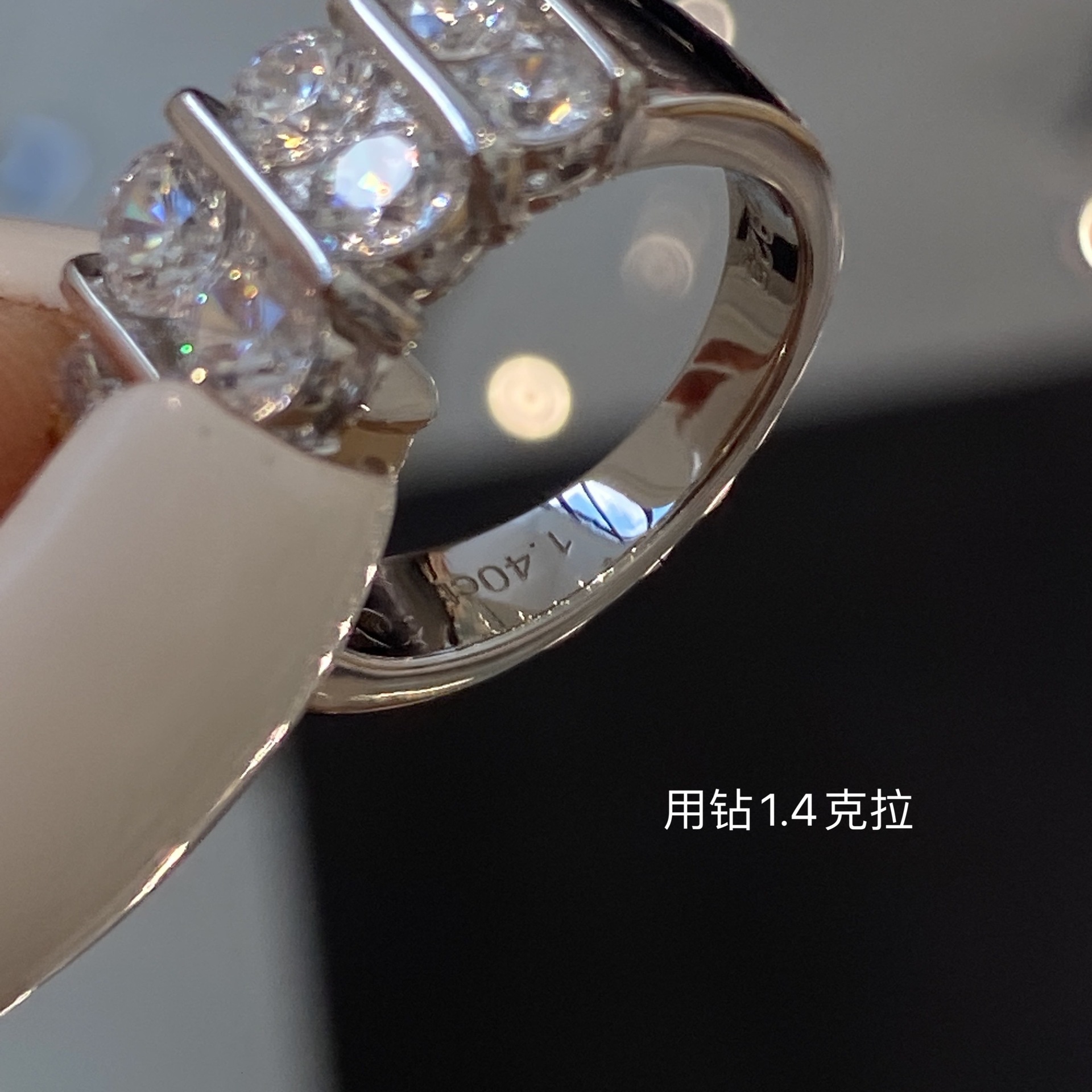 Designer Jewelry European And American Trendy Ins Style Elegant High-end Ten Diamond Row Diamond Ring Using 1.4 Diamond 925 Sterling Silver Luxury