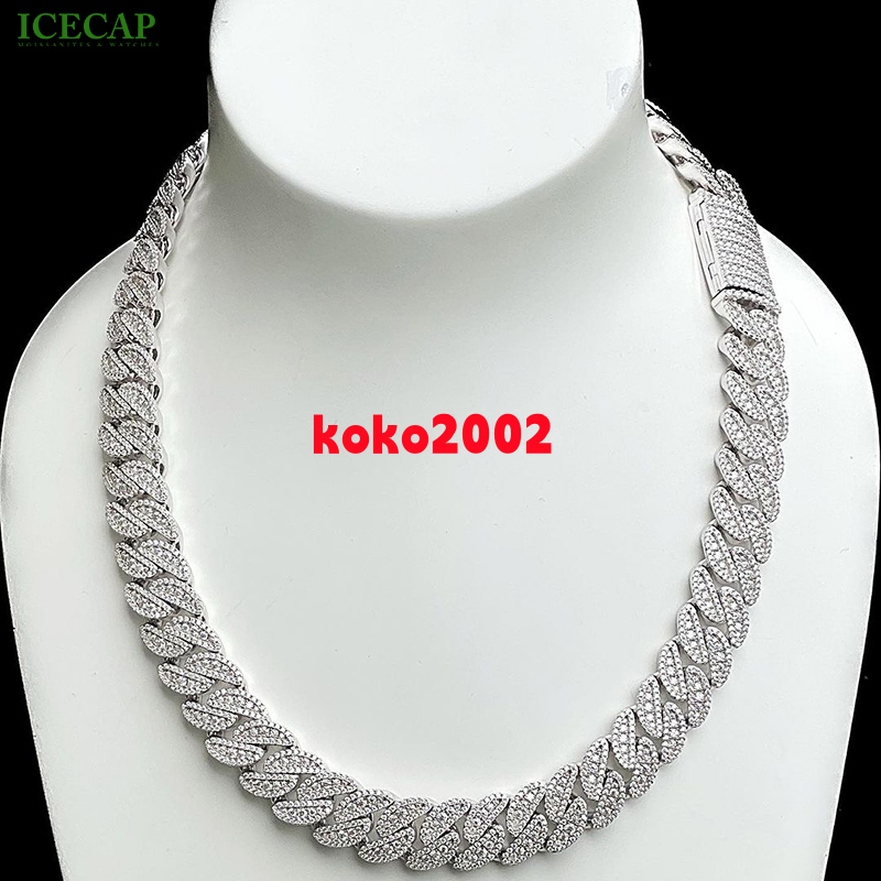 Luxury 14mm Cuban Link Chain Personalised Moissanite Diamond Hip Hop Jewelry for Rappers Iced out Style