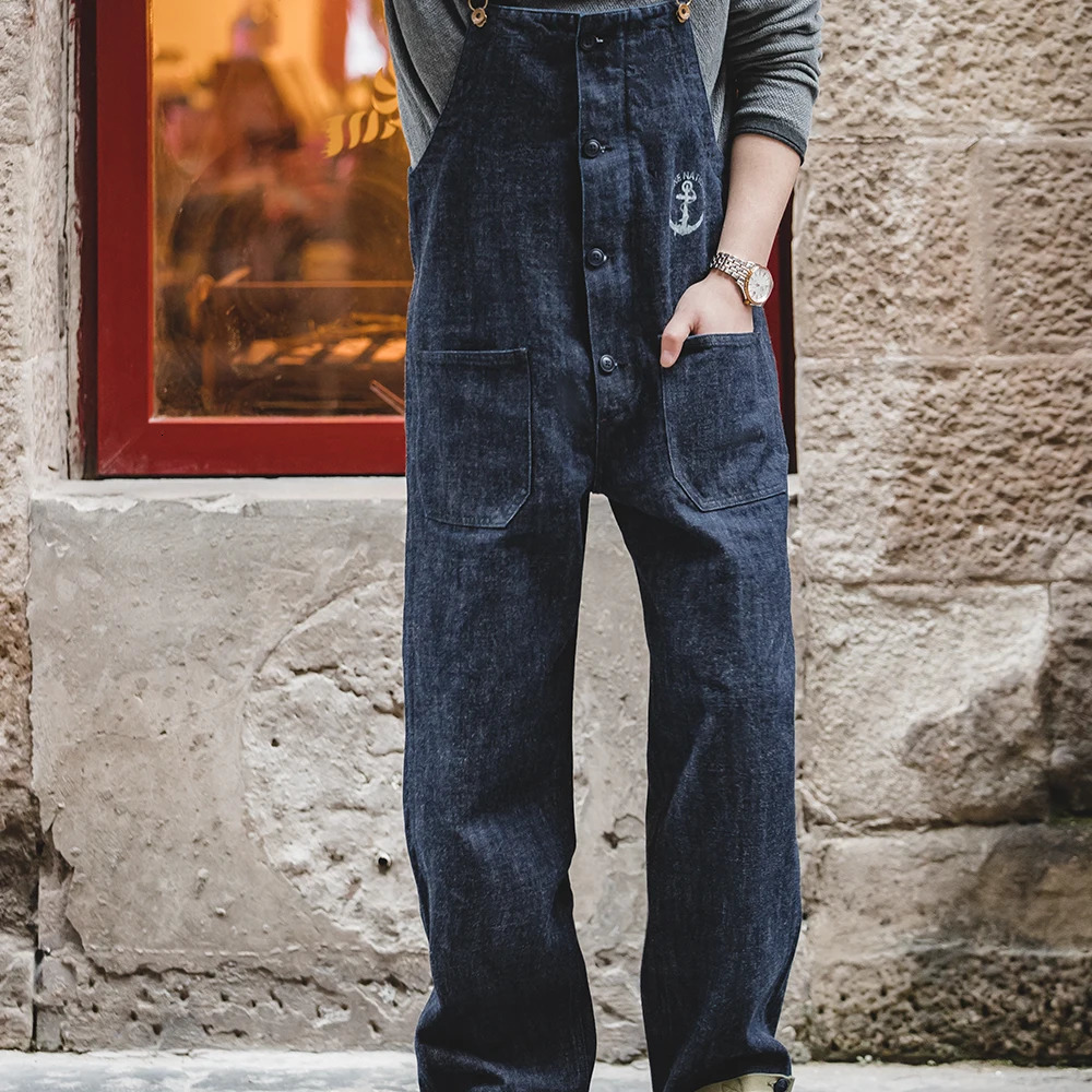 Maden Safari Style MultiPocket Overalls Streetwear Work Cargo Jumpsuit Retro Straight Leg Pant Dungarees Baggy Bib Trousers 250725