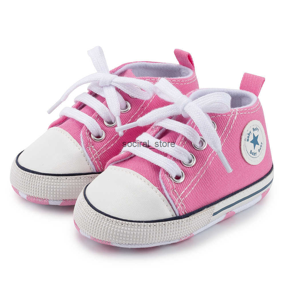 Newborn Classic Four-color Boys Girls Baby Shoes Kidsnest Casual Canvas Sneakers Soft Rubber Soles Anti-slip Infant First Walkers 0-18M 0006 Q250724