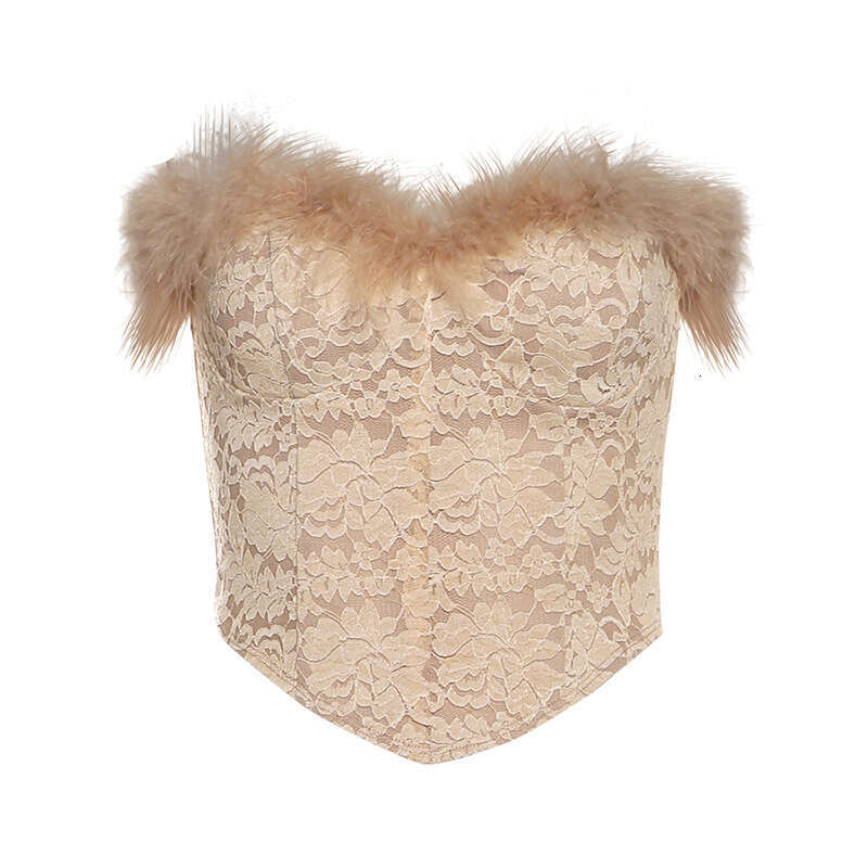 2024 Autumn Winter New Women's Solid Color Slim Street Fashion Off-Shoulder Tube Top Backless Vest 32f