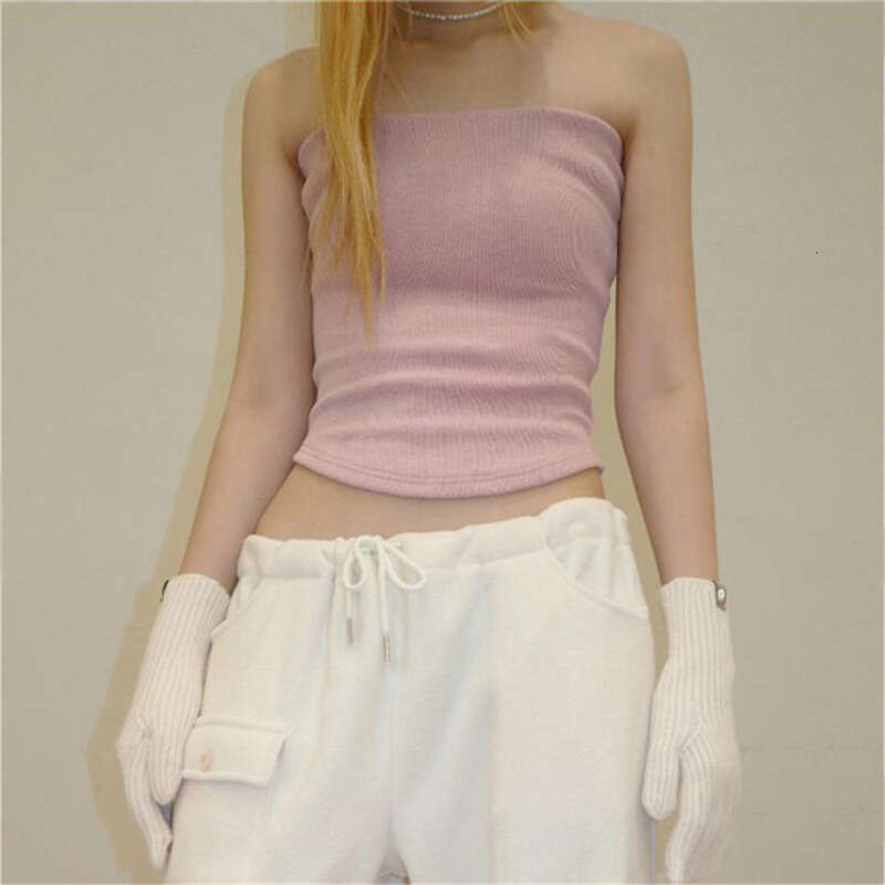 2025 Spring Summer New Women's Solid Color Slim Fashion Off-Shoulder Sexy Backless Tank Top 474
