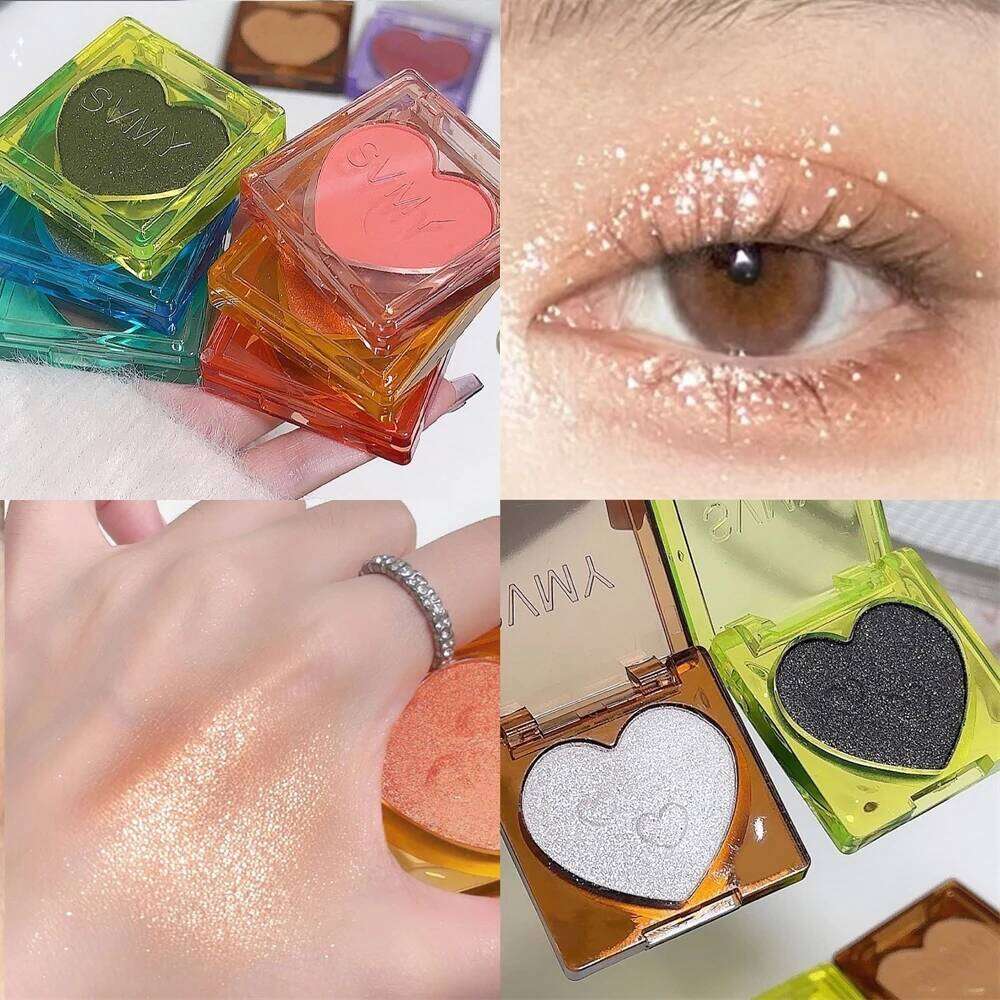 Single Color Glitter Eyeshadow Palette Pigmented Black White Shimmer Matte Brown Contour Powder Highlighter Glow Colorful Plate X2507