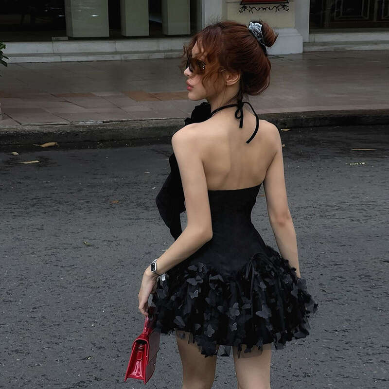 2024 Autumn Winter New Women's Solid Color Slim High Waist Fashion Off-Shoulder Tube Dress 627