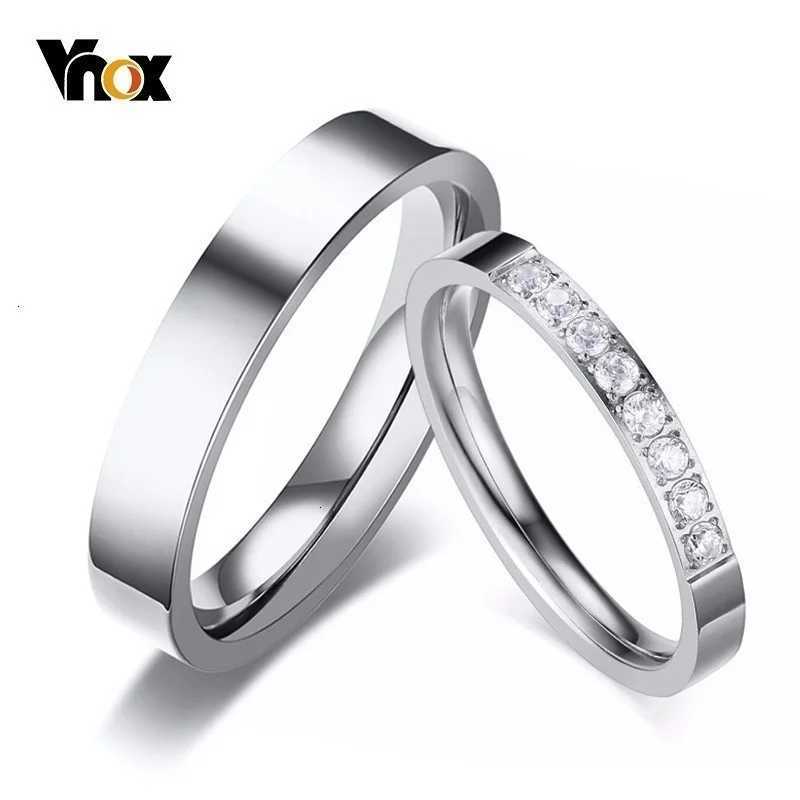 Vnox Never Fade Stainless Steel Temperature Couple Engagement Band Anti Allergy Womens Ring Lover Alliance W250417