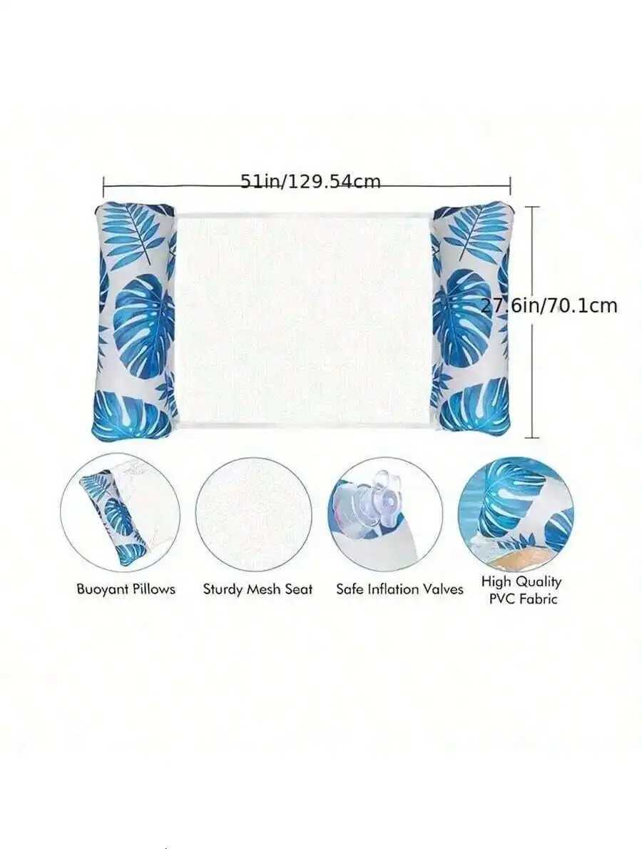 Hammock Pool Floats Adults 4-in-1 Multi-Purpose Inflatable Pool Floats PVC Water Hammock Lounge Floaties M250725