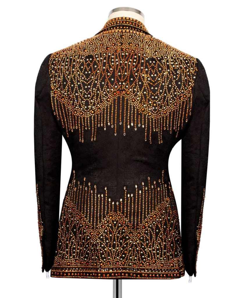 Luxury Men's Suits Crystal Beads Slim Fit Wedding Groom Tuxedos Peaked Lapel Business Blazer Set 3 Pieces Customized