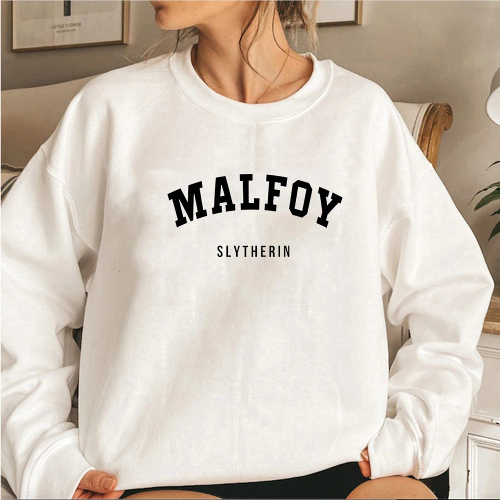 Malfoy Stylish Simple Letter Sweatshirt For Women AllMatch Sportswear Cusual Street Hoodie Crewneck Fashion Clothing 250725