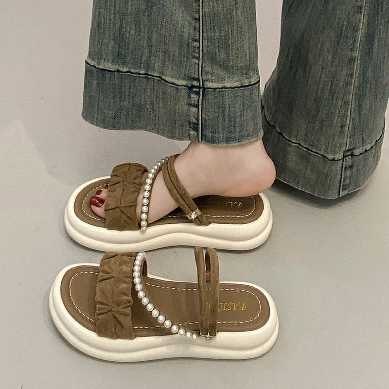 Ddmysports Stepping On Clouds Soft Leather For Women Summer New Versatile Slip On Dress Shoes Two Way Wear Sandals Outdoor Shoes