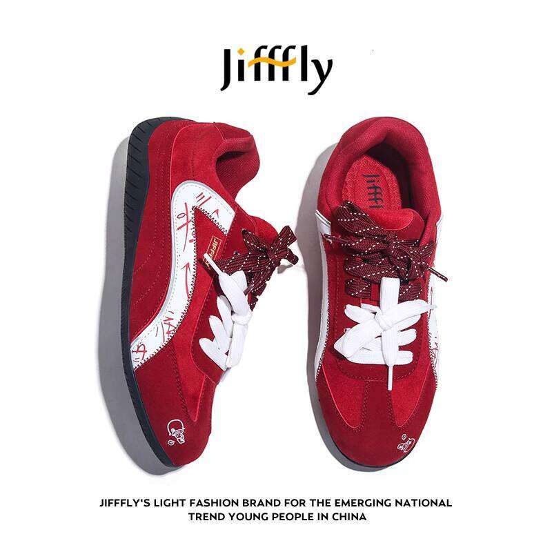 Jifffly Red Dexun for Women Apple Thin Sole Racing Shoes 2025 Summer New Versatile Casual
