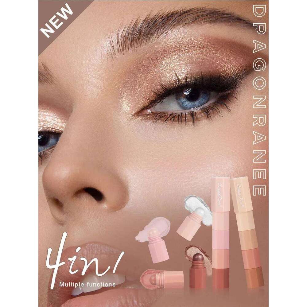 Coral Brown Mini Eye Shadow Stick 4/5 IN 1 Combo Pearlescent Metallic High Gloss Highlighter lti-pose Eyeshadow Crayon Pen X250723 X2