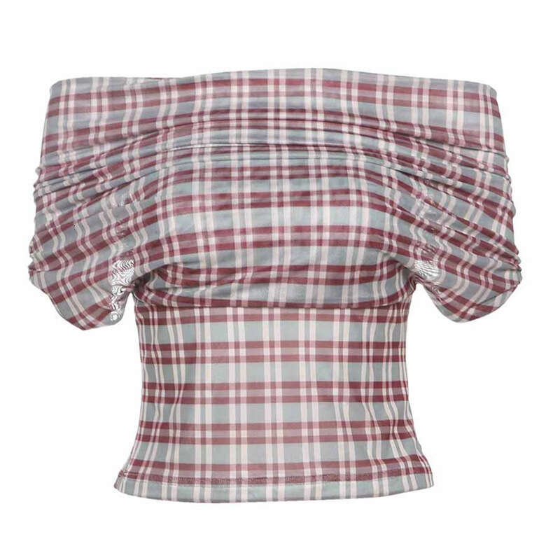 2025 Summer New Striped Print Waist-Cinching Slim Fit Versatile Halter Neck Short Top for Women ba8