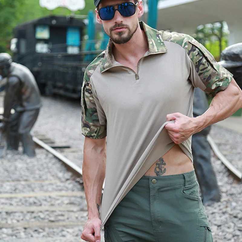 Tactical Shirts Hunting Clothes Combat Shirt Man Summer Camo Tops Casual Training Shirts Wear-resistant Y250724