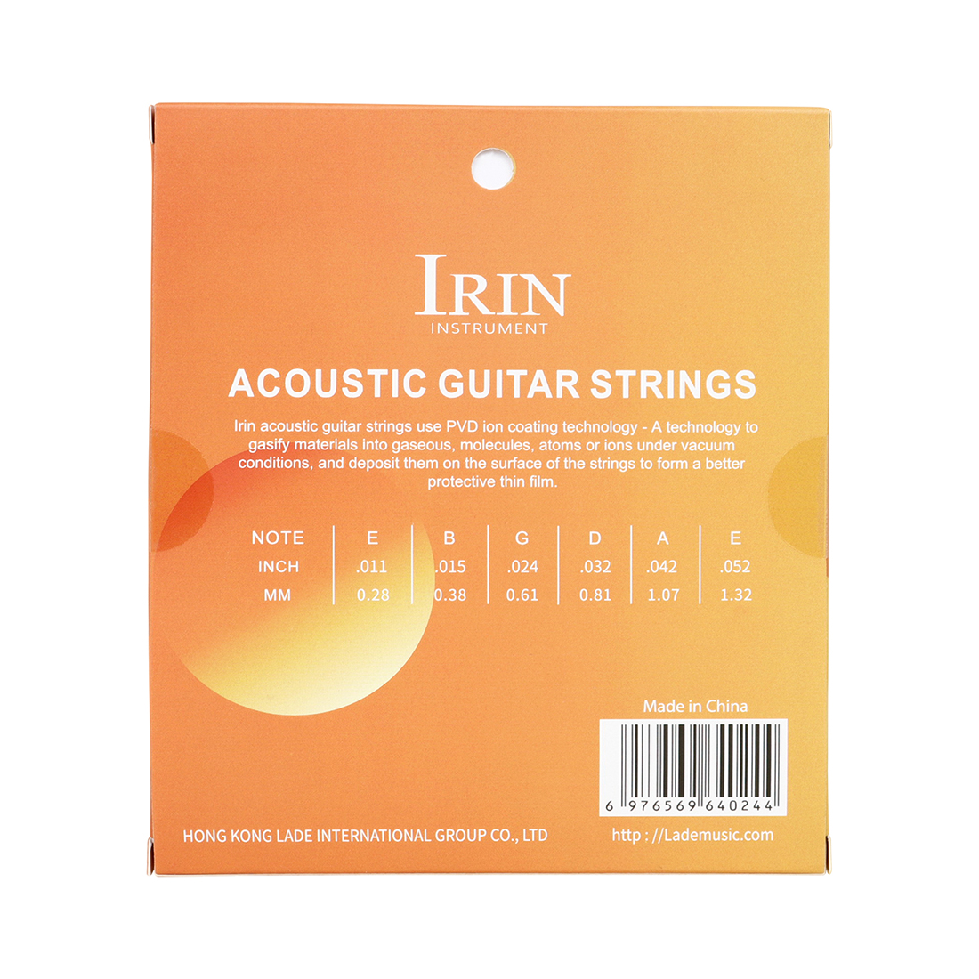 IRIN A331 Folk Guitar String Imported Hexagonal Alloy+Phosphorus Copper Coated Gold String Beads (PVD Coated) Classical guitar strings
