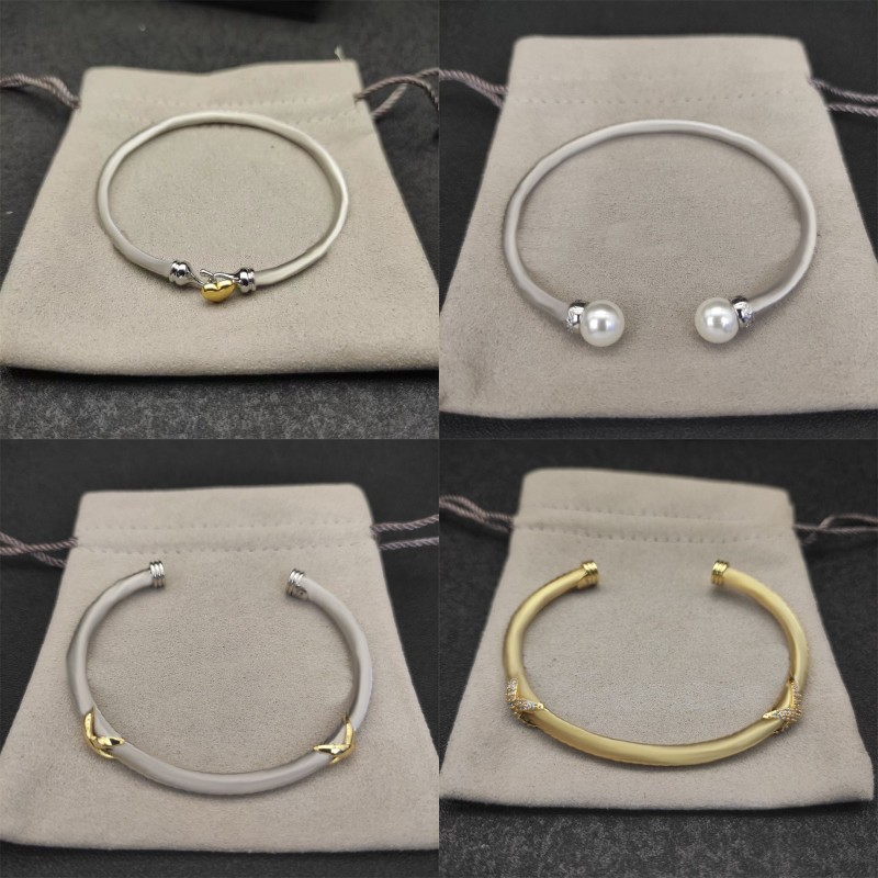 Luxury bracelet cable designer bracelet women silver plated gold jewlery designer for womens pearl wire cuff bangle bracelet fashionable sh0383