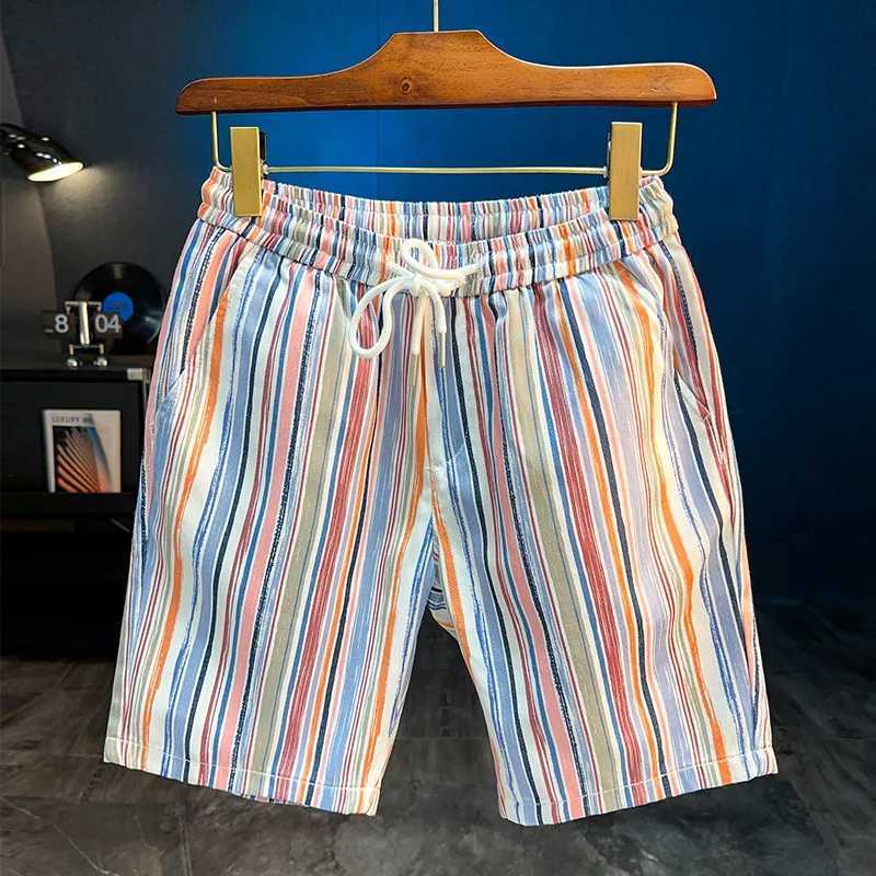 2025 Summer New Mens Shorts Versatile Trendy Quick Drying Breathable Casual Simple Fashion Striped Beach Pants W250724