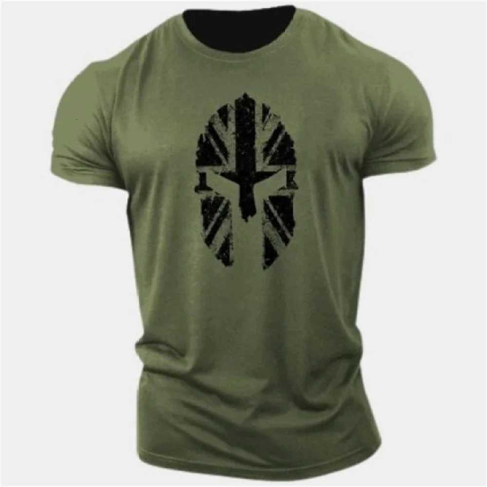 Mens short sleeved T-shirt Spartan 3D graphic shirt Round Neck large Clothes 2023 Mens Casual Top Y250724