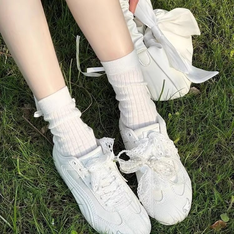 2025 Spring Summer New Lace Flat German Training Shoes for Women Korean Version Versatile Casual Lightweight Sports Forrest Gump Sneakers ddmythur