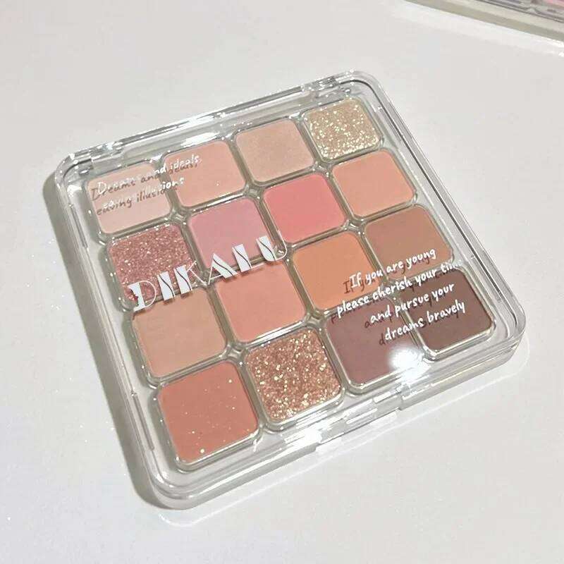 16 Colors Matte Eyeshadow Palette Melon Color Earth Tone Eye Shadow Makeup Waterproof Silkworm Brightening Glitter Plate X250723 X250